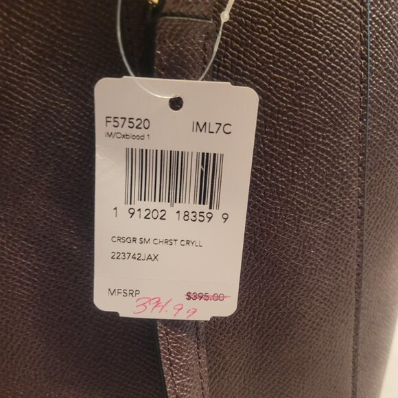 Coach Small Christie Carryall in Cross-grain Leather Oxblood Color NWT - Picture 13 of 13